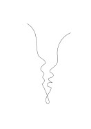 Two Faces In Profile Line Art | Gör en egen poster